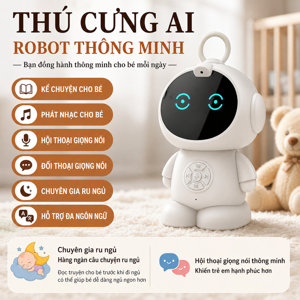 Robot AI Robot Thông Minh Robot Điện Tử Robot AI Mini Robot Để Bàn Đồ Chơi AI Máy Học Thông Minh