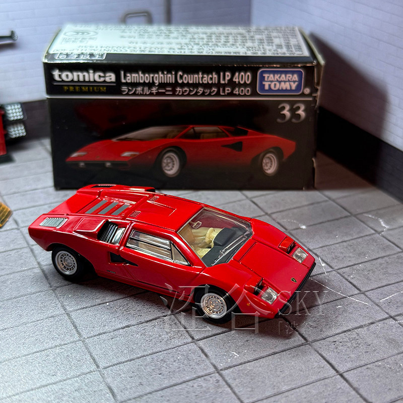 Bộ sưu tập mô hình ô tô hợp kim TOMY Domeka Hộp đen hàng đầu TP33 Lamborghini Contash LP400