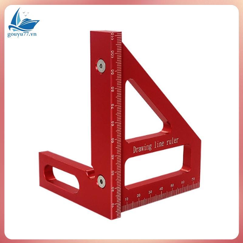 [gouyu77.vn] Dụng cụ đo lường bố trí thước tam giác bằng hợp kim nhôm cho thợ mộc -Red