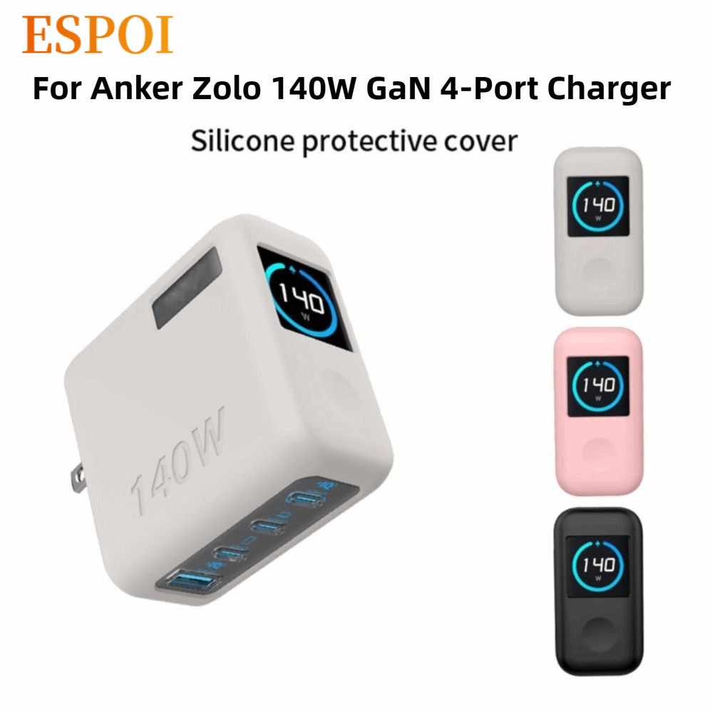 Vỏ sạc ESPOI bảo vệ bộ sạc Anker Zolo 140W GaN 4 cổng, chống sốc, nhỏ gọn, chống bụi, chống rơi, tiệ