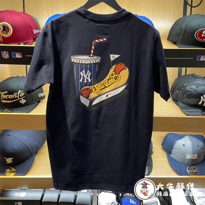 Áo thun tay lỡ MLB yankee hot dog , áo thun unisex nam nữ cotton ,hàng Việt Nam xuất dư , cocmer_vn