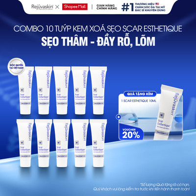 Combo 10 Tuýp Kem Xóa Mờ Thâm Mụn, Sẹo Rỗ, Sẹo Lõm - Rejuvaskin Scar Esthetique 10ml - Tiết Kiệm
