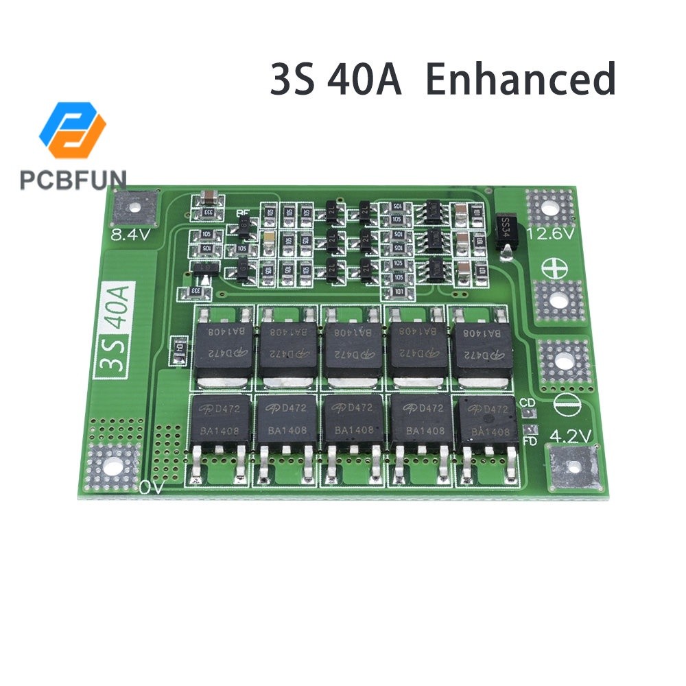 Bảng Mạch Tăng Cường Pin lithium pcbfun 3s 40a 12.6v 40a