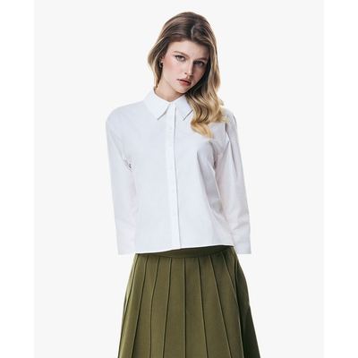 GIGI - Áo sơ mi nữ cổ bẻ tay lửng thanh lịch_G1107T262224-00