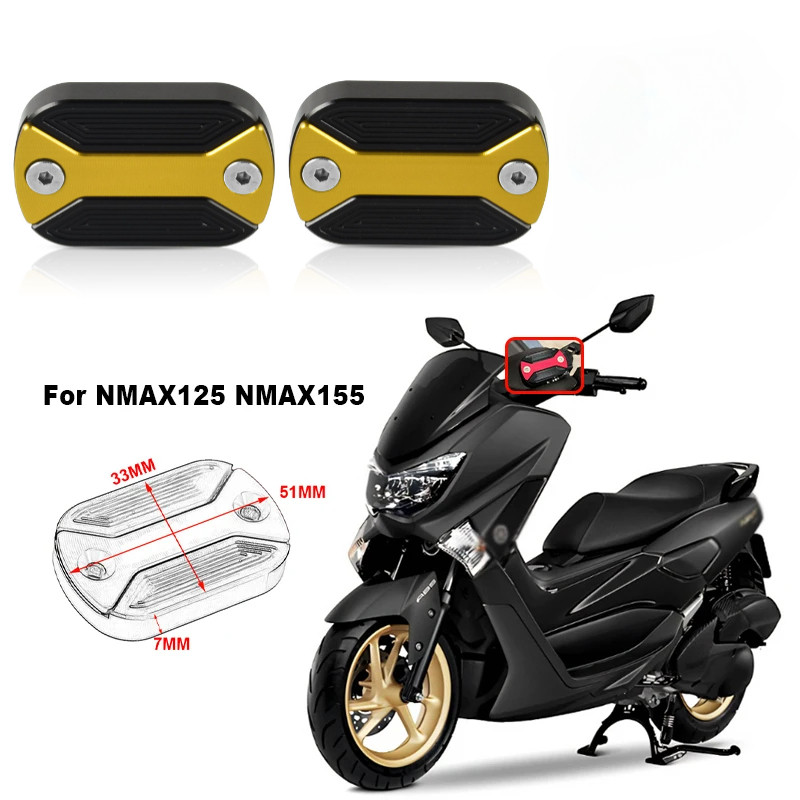 NMAX logo Xe Máy Nhôm Phanh Trước Chứa Chất Lỏng Bình Dầu Cốc Dành Cho Xe YAMAHA NMAX125 NMAX125 NMA