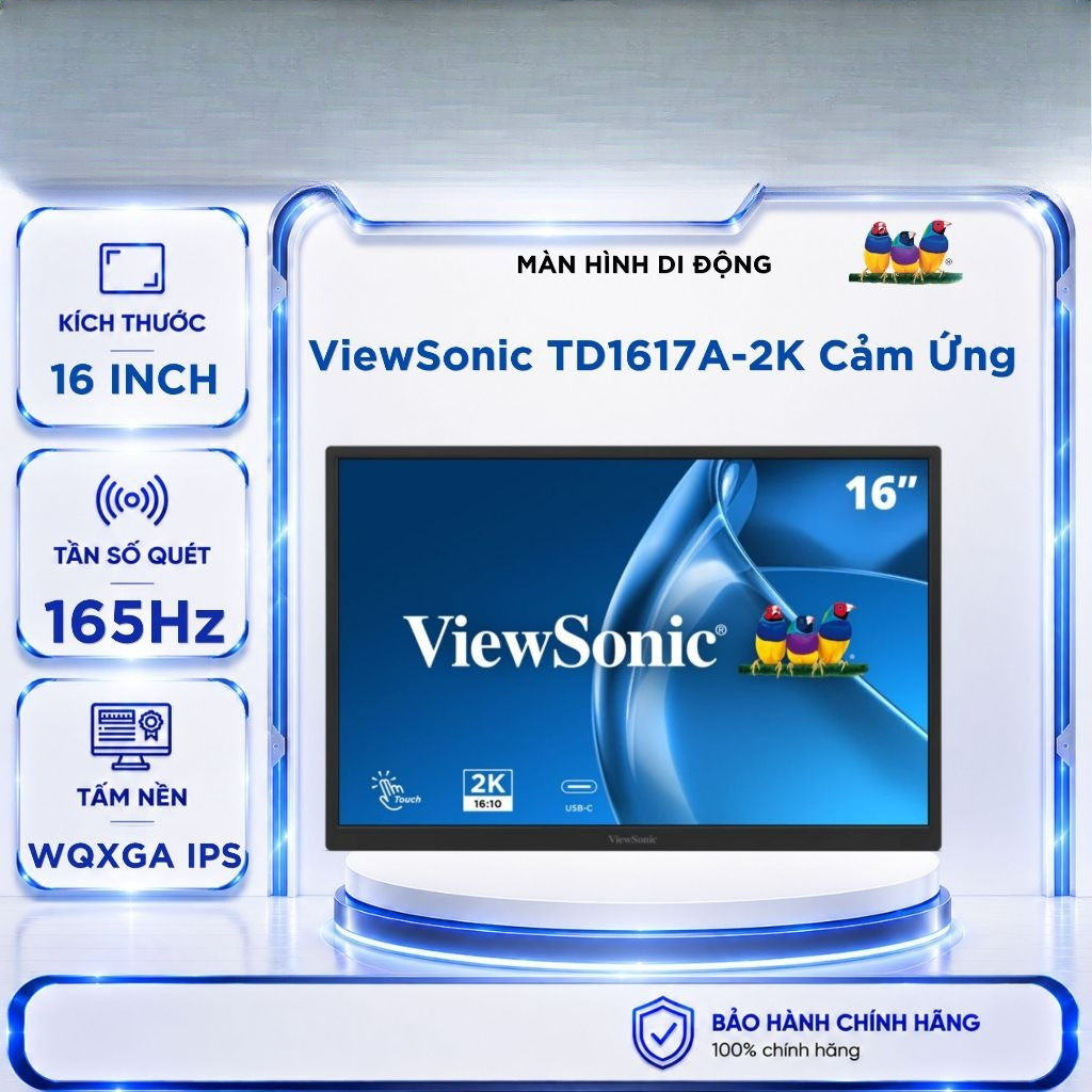 Màn hình di động cảm ứng ViewSonic TD1617A-2K (16 inch - WQXGA - 165Hz - 3ms - IPS - Speaker)