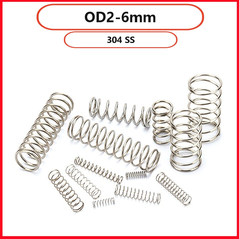 Lò xo nén SUS304 d0.3mm * OD2-6mm Lò xo công nghiệp chống rỉ sét 【 WJX-R 】