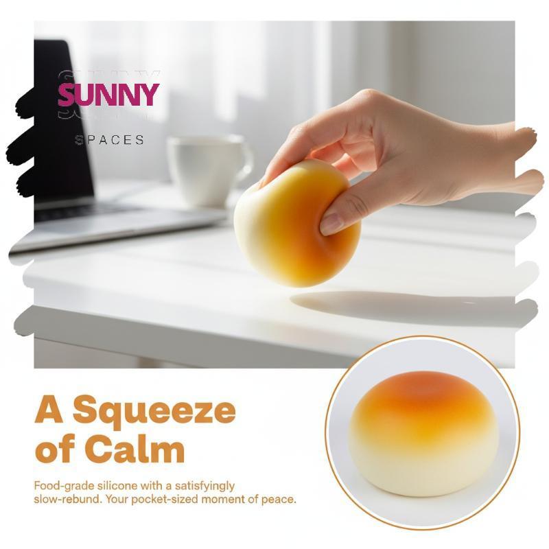 [Sunny Spaces] Phim hoạt hình Kawaii Trứng Tart Antistress Foot Toy Fidget Bóp Đồ chơi Mochi Giảm că