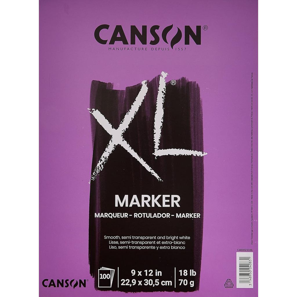 Giấy đánh dấu dòng Canson XL, Thảm gấp, 9x12 Inch, 100 tờ (18lbs / 70g) -Thích hợp cho người lớn và 