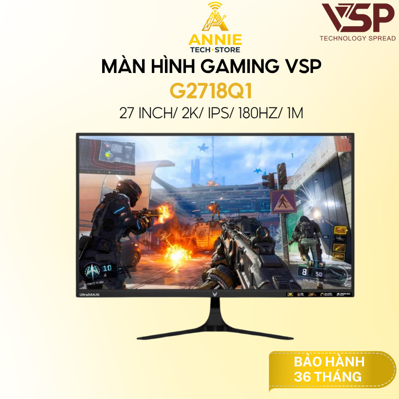 Màn Hình Gaming VSP G2718Q1 (27 inch, 2K, IPS, 180Hz/ 210Hz) - Hàng chính hãng