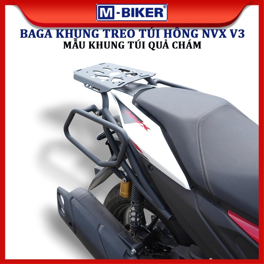 Baga NVX V3, Baga sau Yamaha NVX V3, Khung treo túi hông mẫu quả chám gắn cùng baga NVX V3 | M-Biker