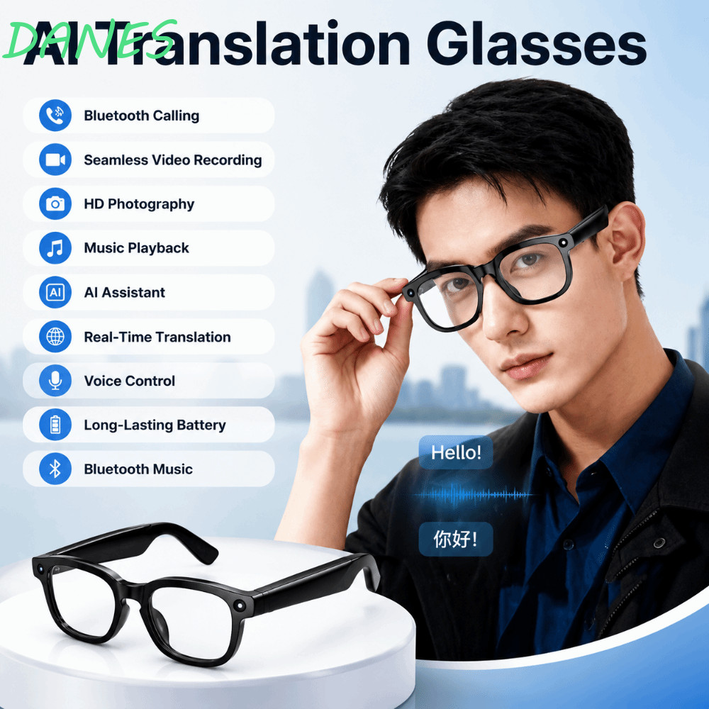 Kính thông minh FRBFRB AI, Kính AI thông minh công nghệ chống ánh sáng xanh, Ghi Video 1080P rảnh ta