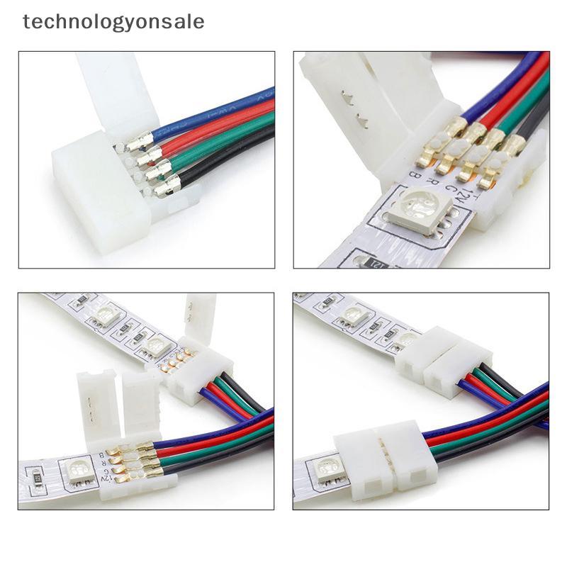[Tech] 1 Cái 4pin 10mm RGB LED Strip Connector Đầu nối hàn miễn phí cho 5050 SMD RGB LED Strip Conne