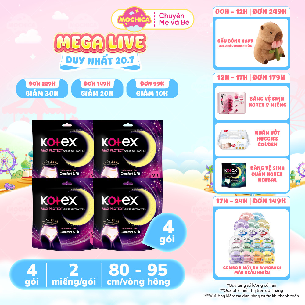 (COMBO) Băng vệ sinh Kotex ban đêm dạng quần _Mochica