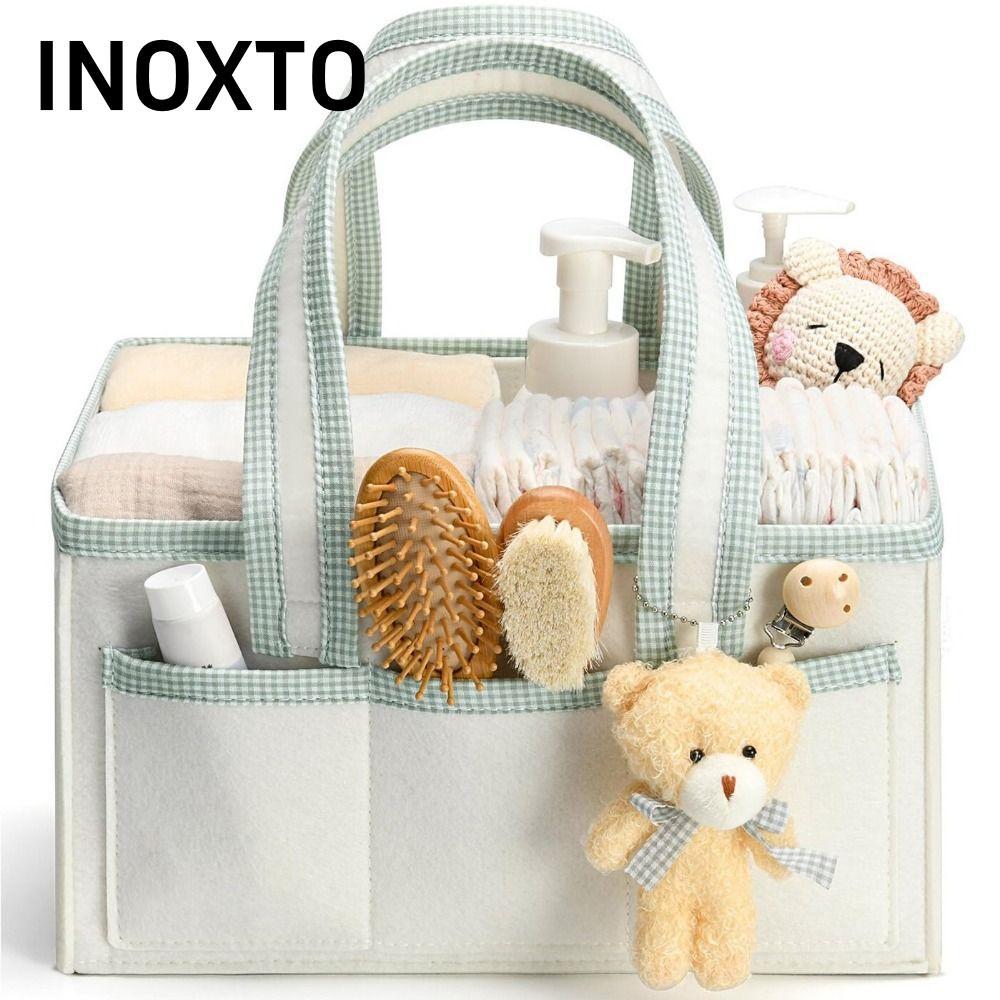 Hộp đựng tã trẻ em INOXTO, Giỏ đựng tã trẻ sơ sinh dành cho trẻ sơ sinh, Túi đựng tã nỉ di động Quà 