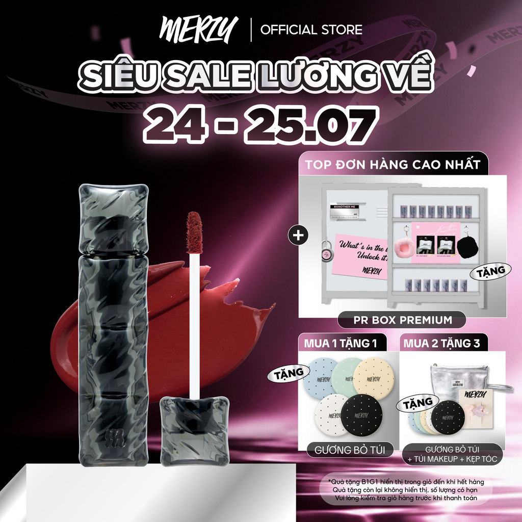 [NEW][SON PHAO] Son Kem Lì, Bền Màu Merzy Puffer Velvet Tint 3.7g