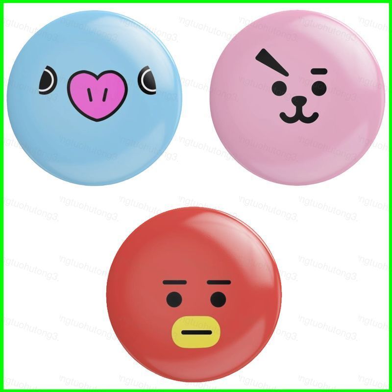 HT3 BTS BT21 Tinplate Huy Hiệu Jin Trâm Hoạt Hình Túi Phụ Kiện Ngôi Sao Ngoại Vi Ba Lô Trang Trí TH3