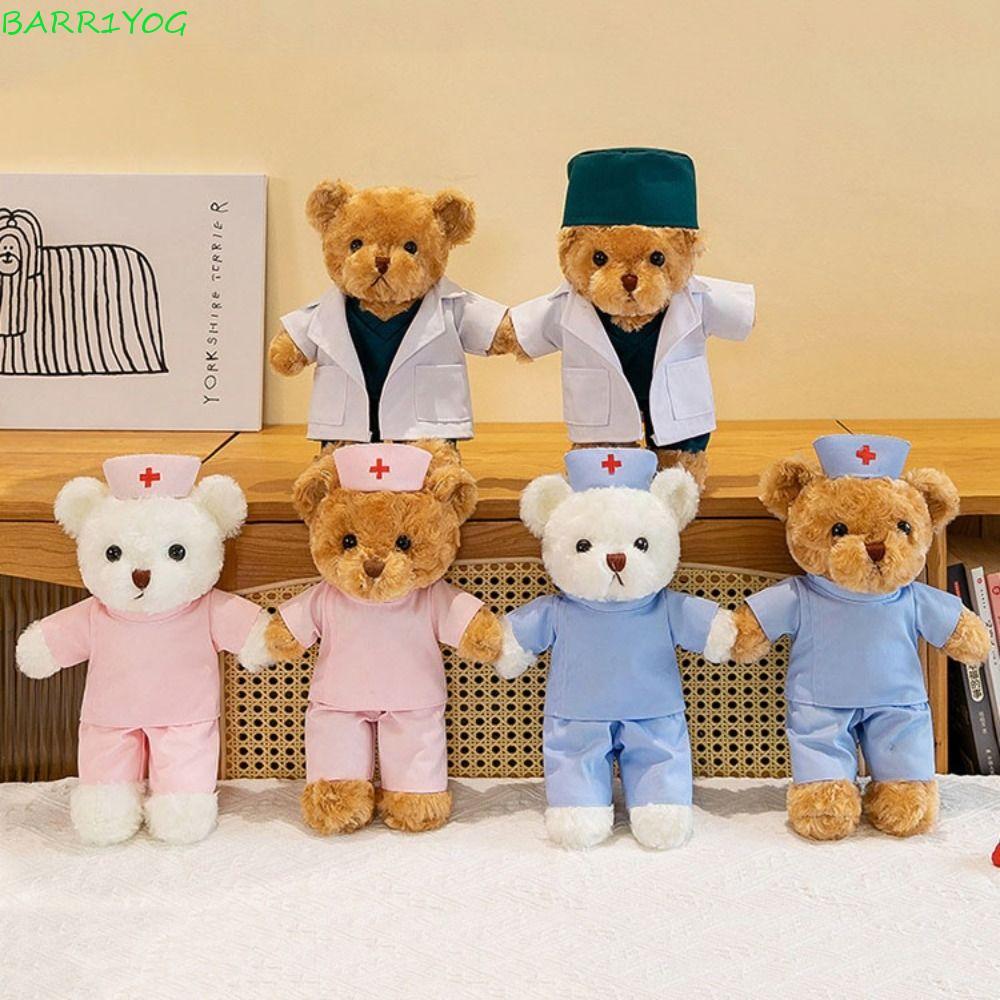 BARR1Y0G Gấu Bác Sĩ Nhồi Bông, Đồng Nhất Bệnh Viện Y Tá Gấu Sang Trọng, Đồ Chơi Trẻ Em Cuddly 30cm H