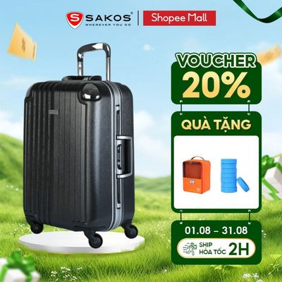 [HỎA TỐC HCM] Vali Kéo Nhựa Du Lịch SAKOS SAPPHIRE Khung Nhôm Z22 Size S (20inch) Khóa TSA Nhựa PC