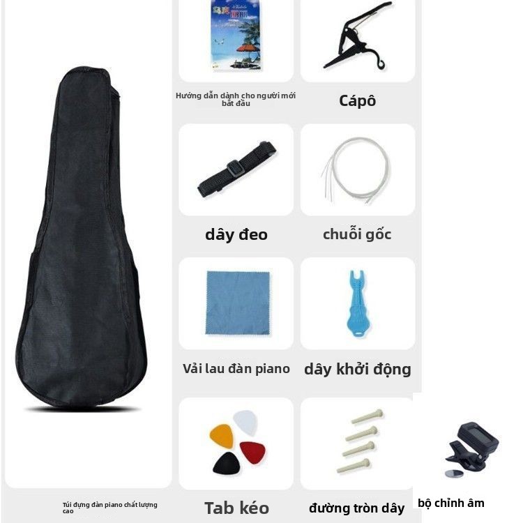 Phụ kiện guitar, bộ phụ kiện đầy đủ cho nhạc folk và nhạc cổ điển, ukulele21Inch23Inch26Inch38Inch40