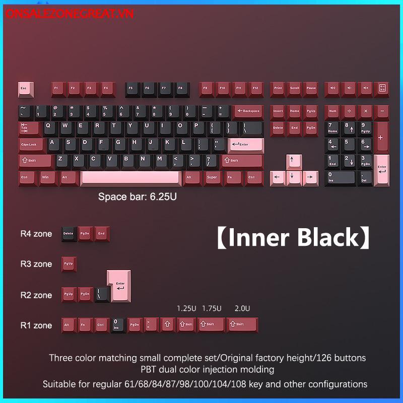 Ons 126 Phím Đôi Keycap PBT Cherry Cơ Trò Chơi Bàn Phím Cho MX Switch Keycap GMK67 GMK87 GMK61 Bàn P