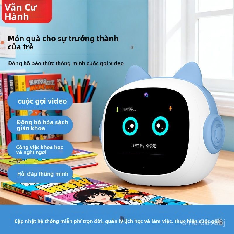 Đồng hồ báo thức thông minh N6Pro màn hình cảm ứng AI giọng nói học tập giáo dục sớm kể chuyện cho b