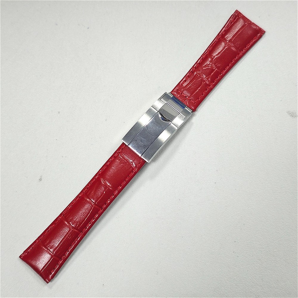 Dành cho Rolex GMT Tudor Seiko 20mm Dây đeo đồng hồ bằng da đỏ Dây đeo bằng thép Oyster