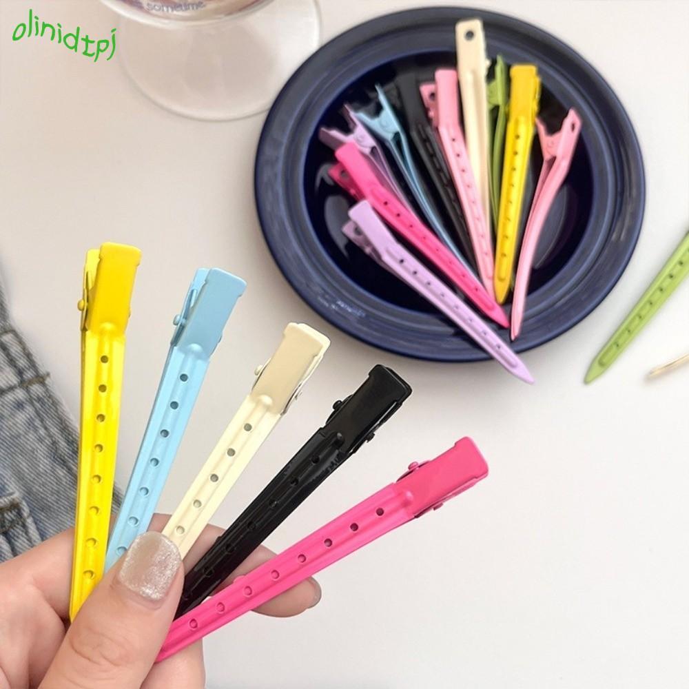 IOLINIDT 6 / 12 Kẹp Tóc Salon, 6 / 12 Kẹp Mỏ Vịt Kim Loại Tạo Kiểu Kẹp Tóc, Thiết Kế Đa Sắc Xịt Màu 