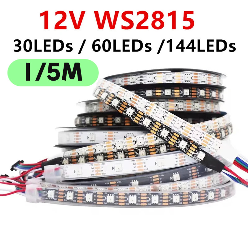 WS2815 DC 12V LED Pixels Strip Light 5050 RGB IC địa chỉ thông minh riêng lẻ LED Dual-Signal 30 / 60