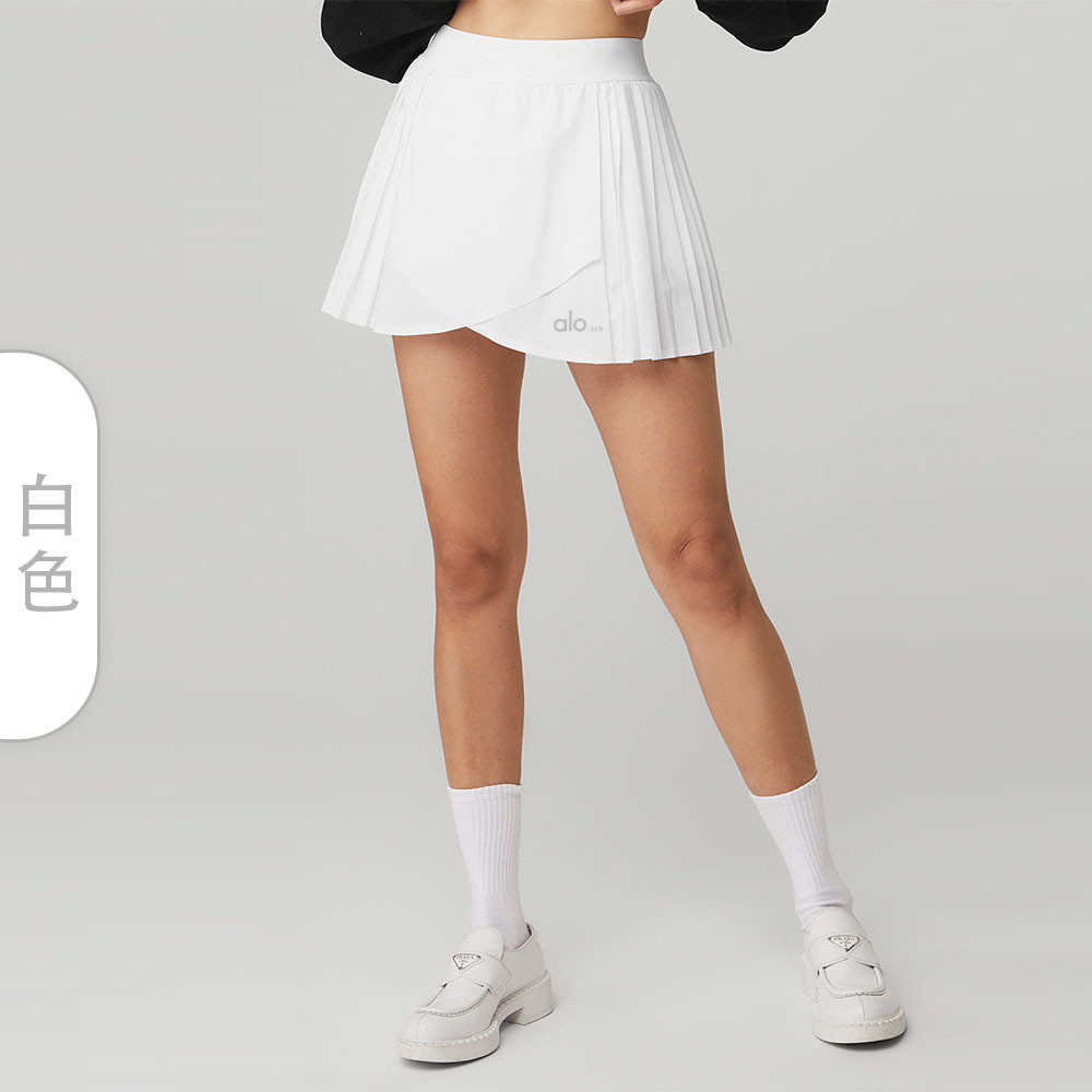 AL0 Women's lined anti-exposure sports tennis skirt, breathable quick-dry short skirt, yoga shorts, 