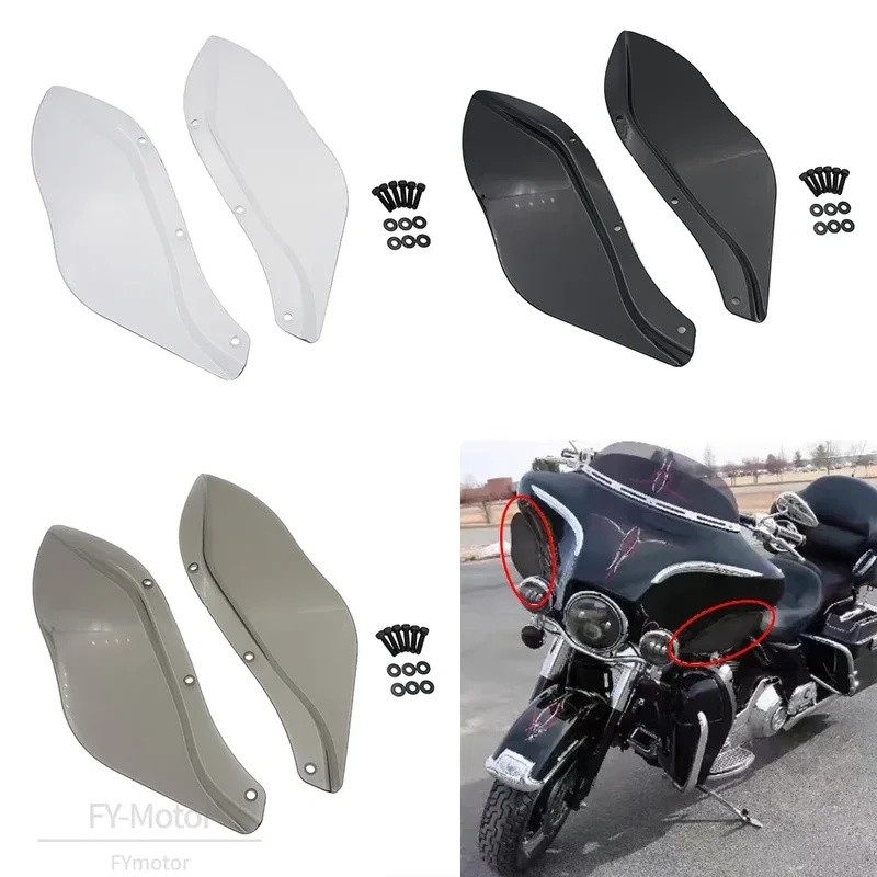 Xe Máy Batwing Air Deflector Fairing Bên Kính Chắn Gió Cho Harley Lưu Diễn Đường Phố Glide King Elec
