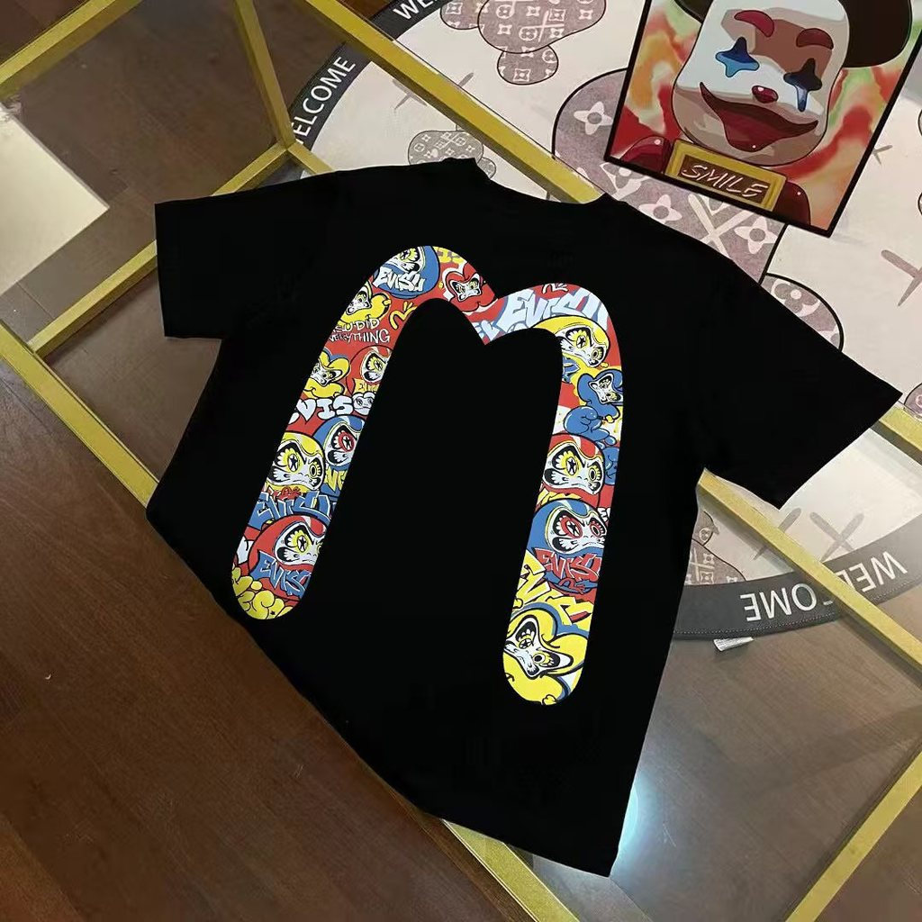 Áo thun Evisu / Áo thun Evisu Nam Nữ Áo thun in hình Áo thể thao cổ tròn thể thao GWIJ