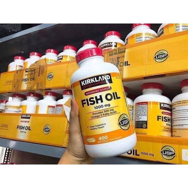Viên Uống Dầu Cá Omega-3 Kirkland Fish Oil 1000mg (Hộp 400 Viên)