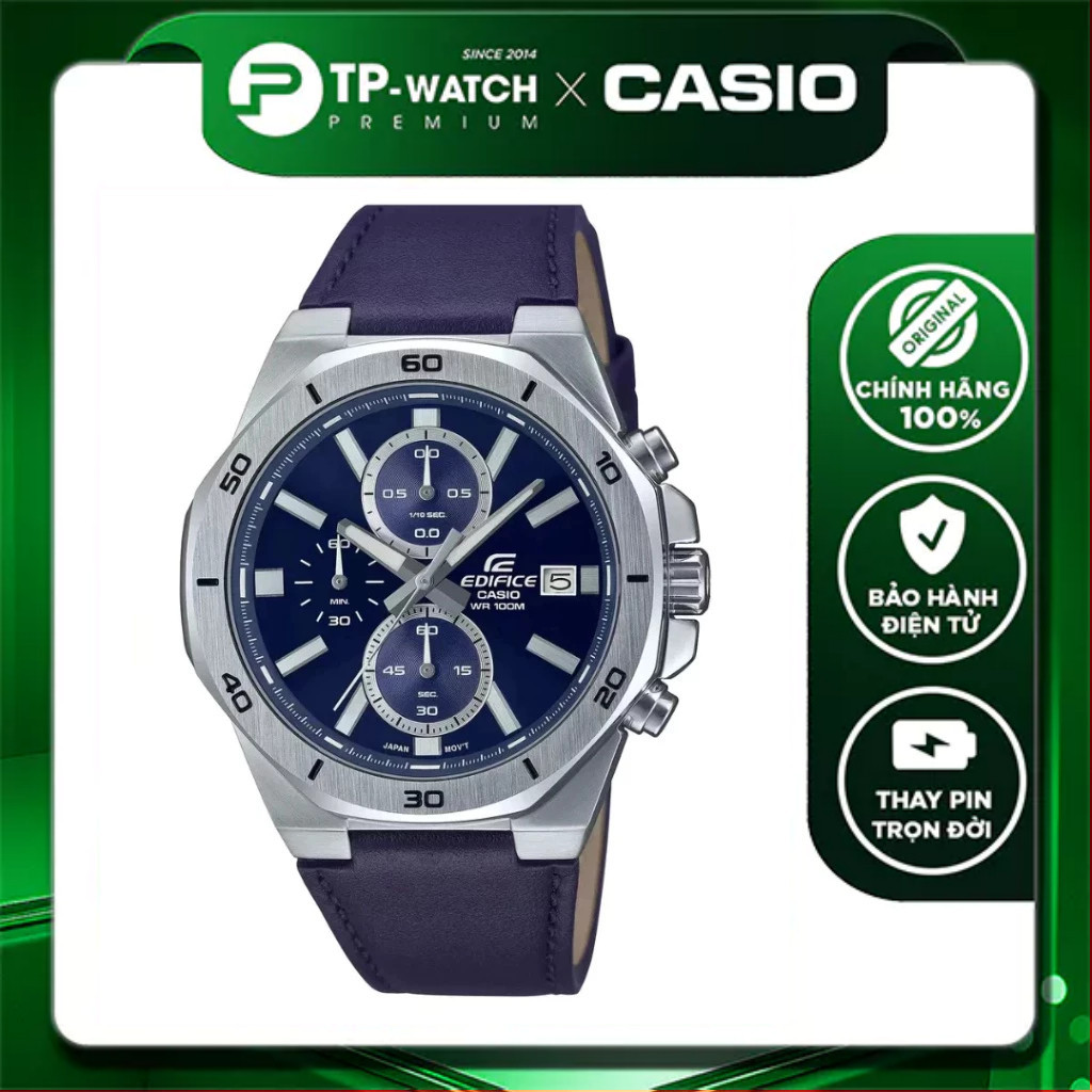 Đồng Hồ Nam Dây Da Casio Edifice EFV-640L-2A Chính Hãng | EFV-640L-2AVUDF