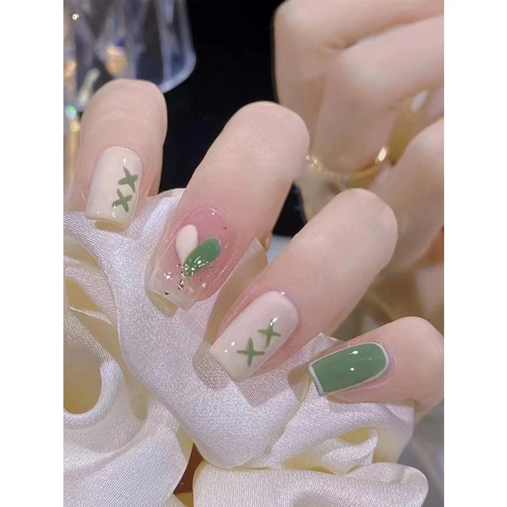 Creamy Green Press-on Nails Creamy Green Press-on Nails cho Nail Art Người mới bắt đầu chuyên nghiệp