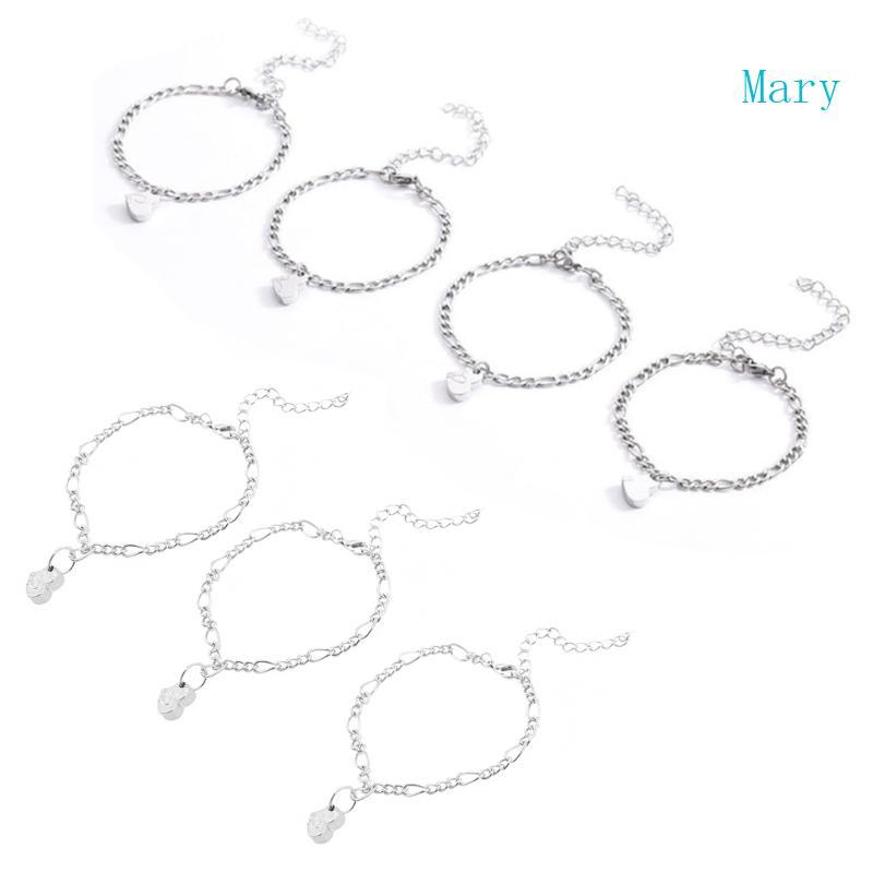 Mary 3 4 Vòng Tay Trái Tim Bộ Liên Kết Dây Chuyền Vòng Tay Cho Người Bạn Thân Nhất Gia Đình Tình Bạn
