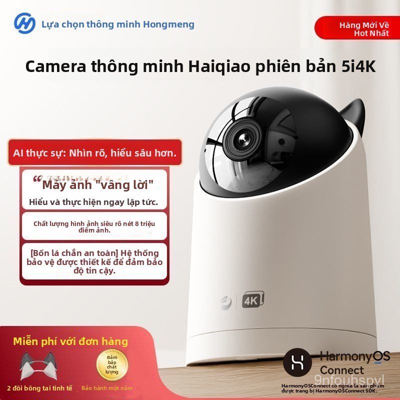 Camera AI giám sát thú cưng 4K xoay 360 độ kết nối không dây thông minh