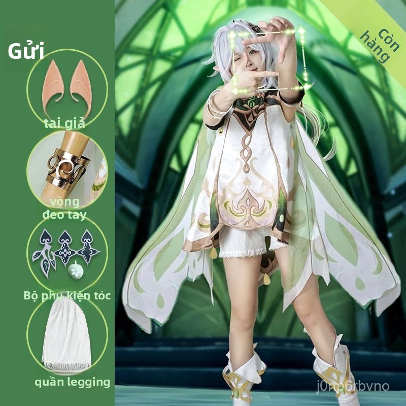 Bộ trang phục cosplay Nahida Genshin Impact loli dễ thương full phụ kiện đi chơi anime