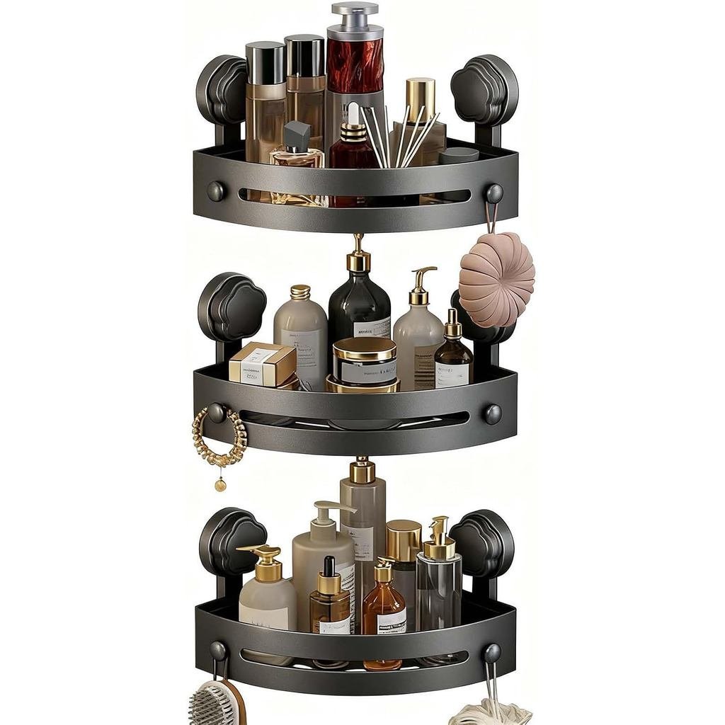 Corner Shower Rack - Three-Piece No-Drill Corner Shelf Set, Wall-Mounted Bathroom Storage Rack, Suit