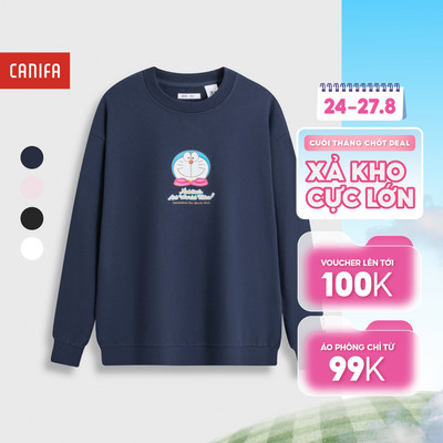 Áo nỉ unisex người lớn hình in Doraemon CANIFA 5TW25W006