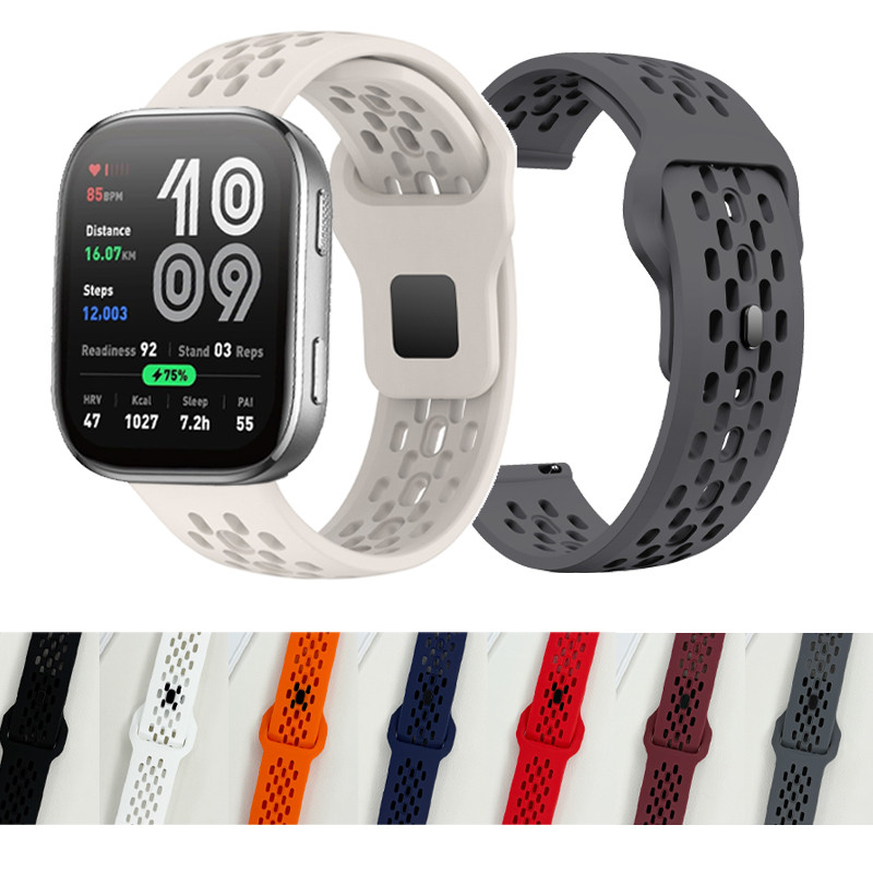 Dây đeo thể thao chống mồ hôi bằng lưới xốp cho Huami Amazfit Active3 Premium Bip 6 5pro 3pro GTR 4 