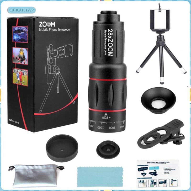 Điện thoại Telephoto Lens Kit Đen 28x Zoom Lens Kit Kính quang cầm tay Phụ kiện di động