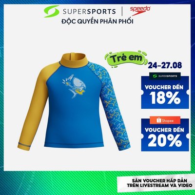 Áo Bơi Chống Nắng Bé Trai Speedo Digital Long Sleeve - Xanh Dương - 8-00384318661 ADS17
