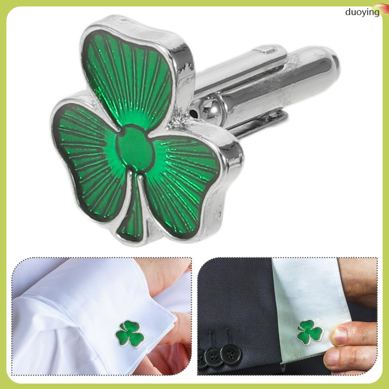 Áo Sơ Mi Dây Buộc Ireland Kẹp May Mắn Shamrock Khuy Măng Sét Dành Cho Nam Ireland duoying