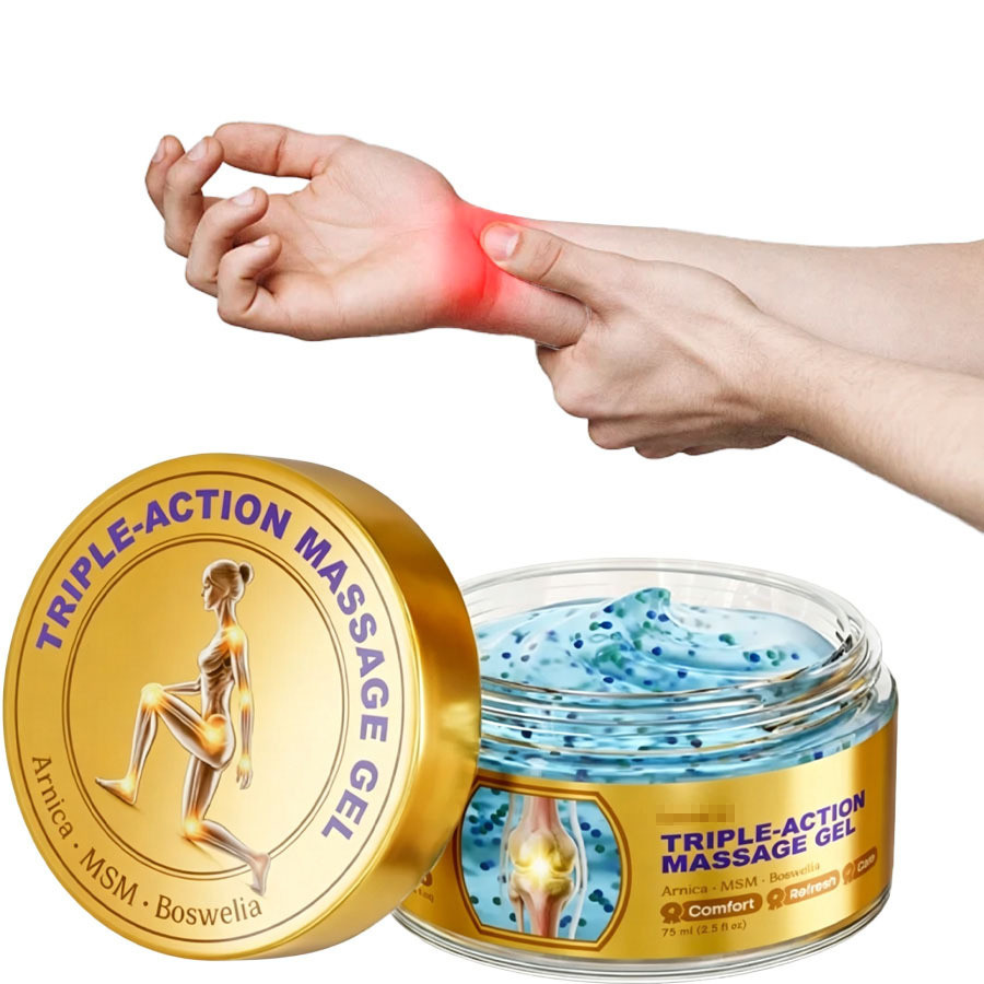 Gel Massage Triple Action 75ml - Làm dịu Arnica MSM Boswellia Blend, Kem dưỡng da chân & cơ thể nhẹ