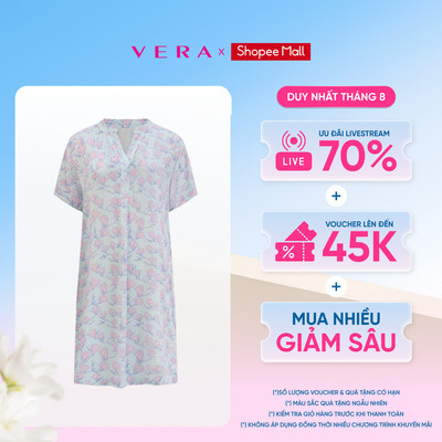 Đầm ngắn nữ Vera rayon in tay ngắn - V0830
