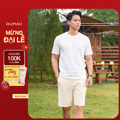Áo Thun Nam GUMAC Áo Phông Nam Cổ Tròn Tay Ngắn Form Suông Thun Cá Sấu 4C Co Giãn Thoải Mái LATNF0544