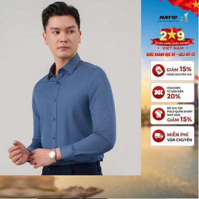 Áo Sơ mi nam dài tay May 10 form SlimFit mã 010125125FL AM180FL