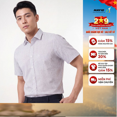 Áo Sơ mi nam cộc tay GrusZ form RegularFit mã 010126042GZN4 AK670
