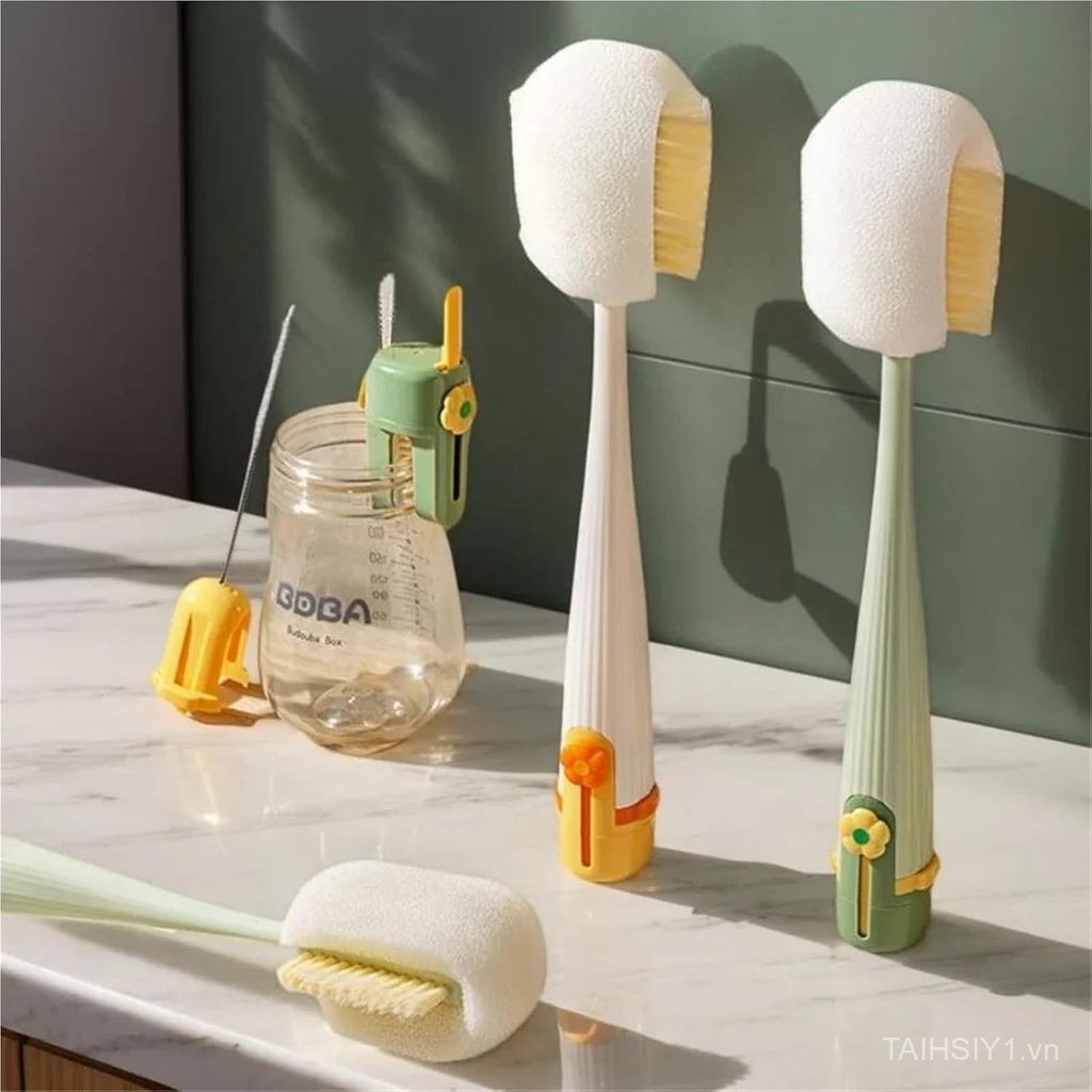 2pcs 5-in-1 Multifunctional Cup Cleaning Brush - Eco-Friendly Sponge Brush for Water Cups, and Milk 